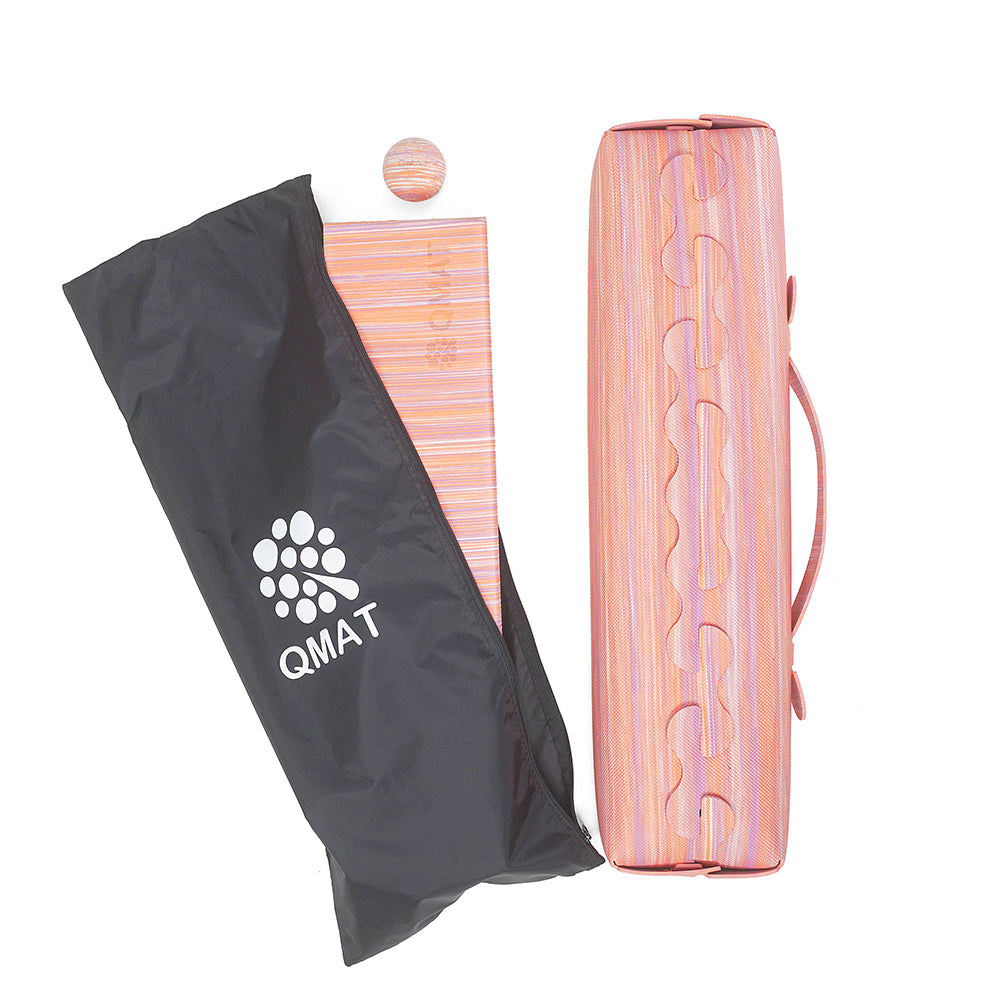 聖誕禮物組/ 折疊瑜珈墊+筋膜球+皮料手提包組