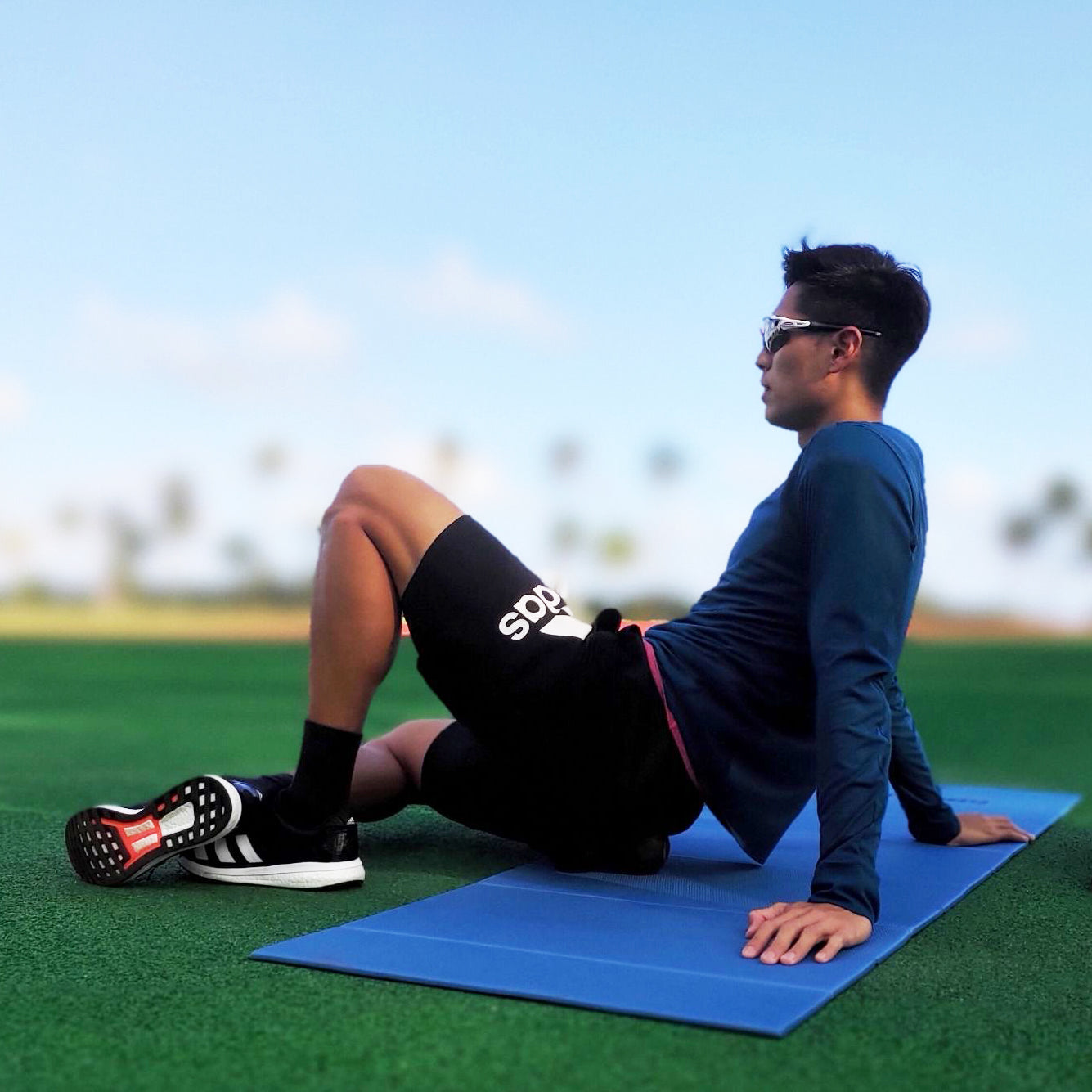 QMAT x JC陳傑|6mm折疊瑜珈墊-蔚藍青