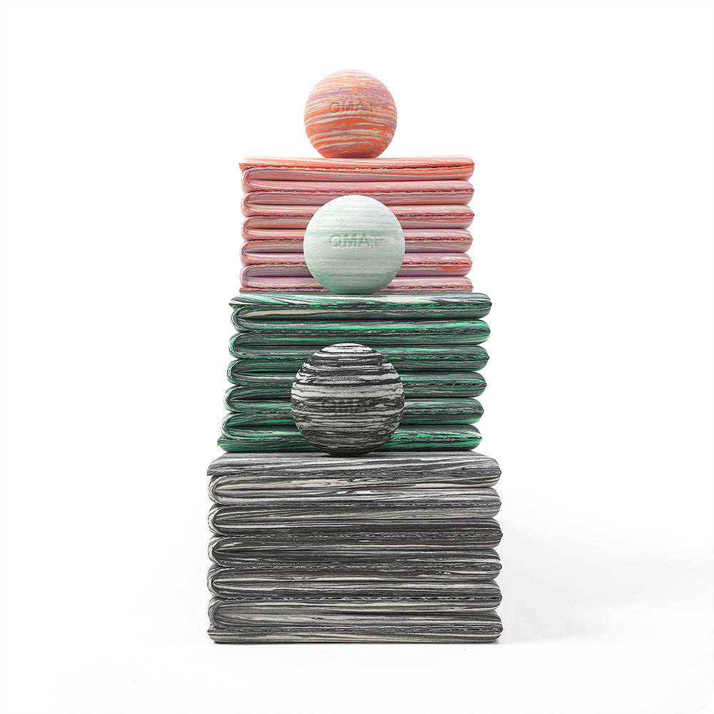 聖誕禮物組/ 折疊瑜珈墊+筋膜球+皮料手提包組